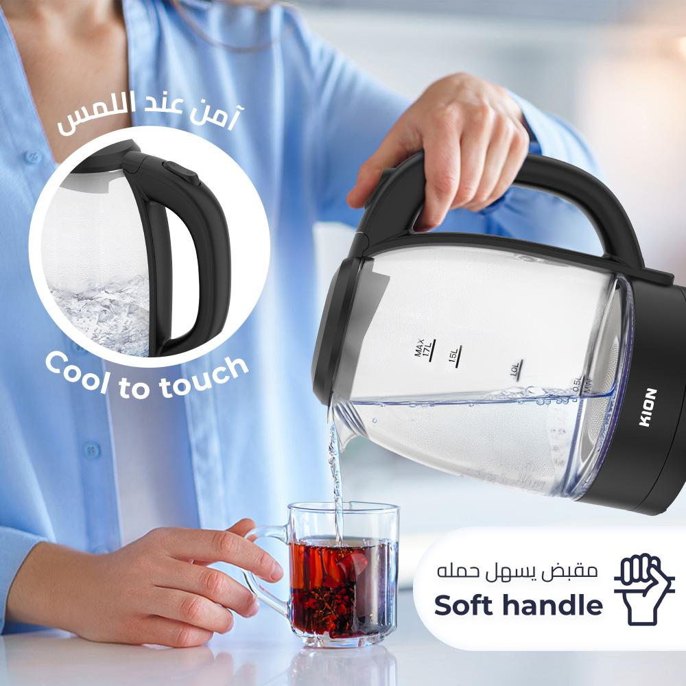 غلاية مياه كيون 1.7 لتر 2200 واط زجاج