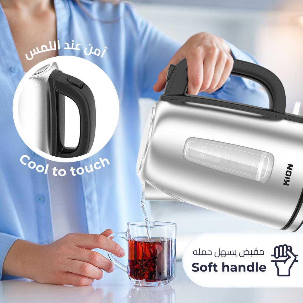 غلاية مياه كيون 1.7 لتر 2200 واط استيل