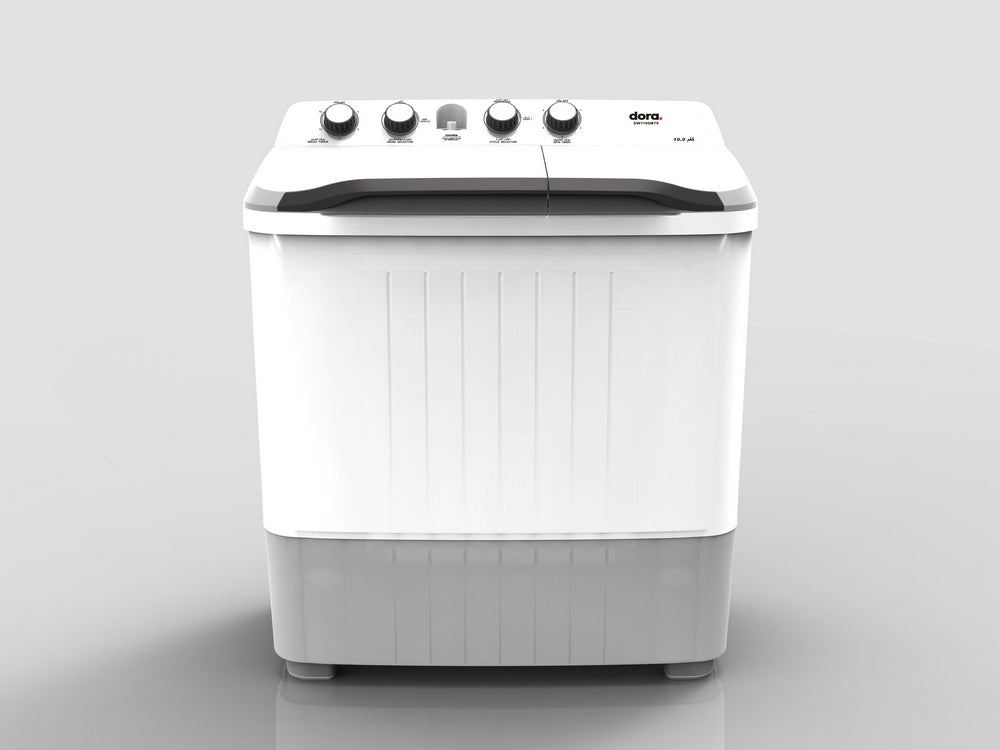 غسالة حوضين دورا اليجانت 10 كيلو ابيض