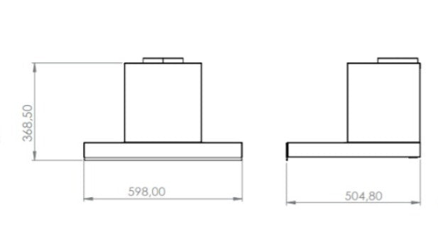 شفاط بلت ان كوميتل 60 سم قوة الشفط 750 م3/ساعة استيل (تركي) T.BOX