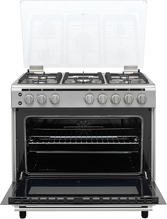 فرن غاز فيستل 60*90 اشعال ذاتي مع مروحة استيل شبك عريض (تركي)