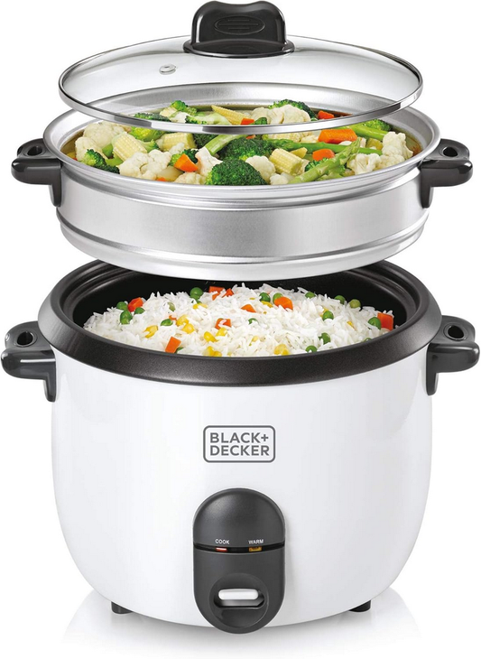 طباح ارز بلاك اند ديكر 1.8 لتر 700 واط ابيض