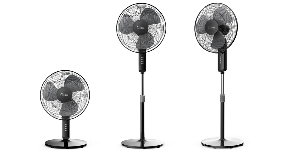 مروحة عامودية مايديا 3 سرعات 50 واط اسود