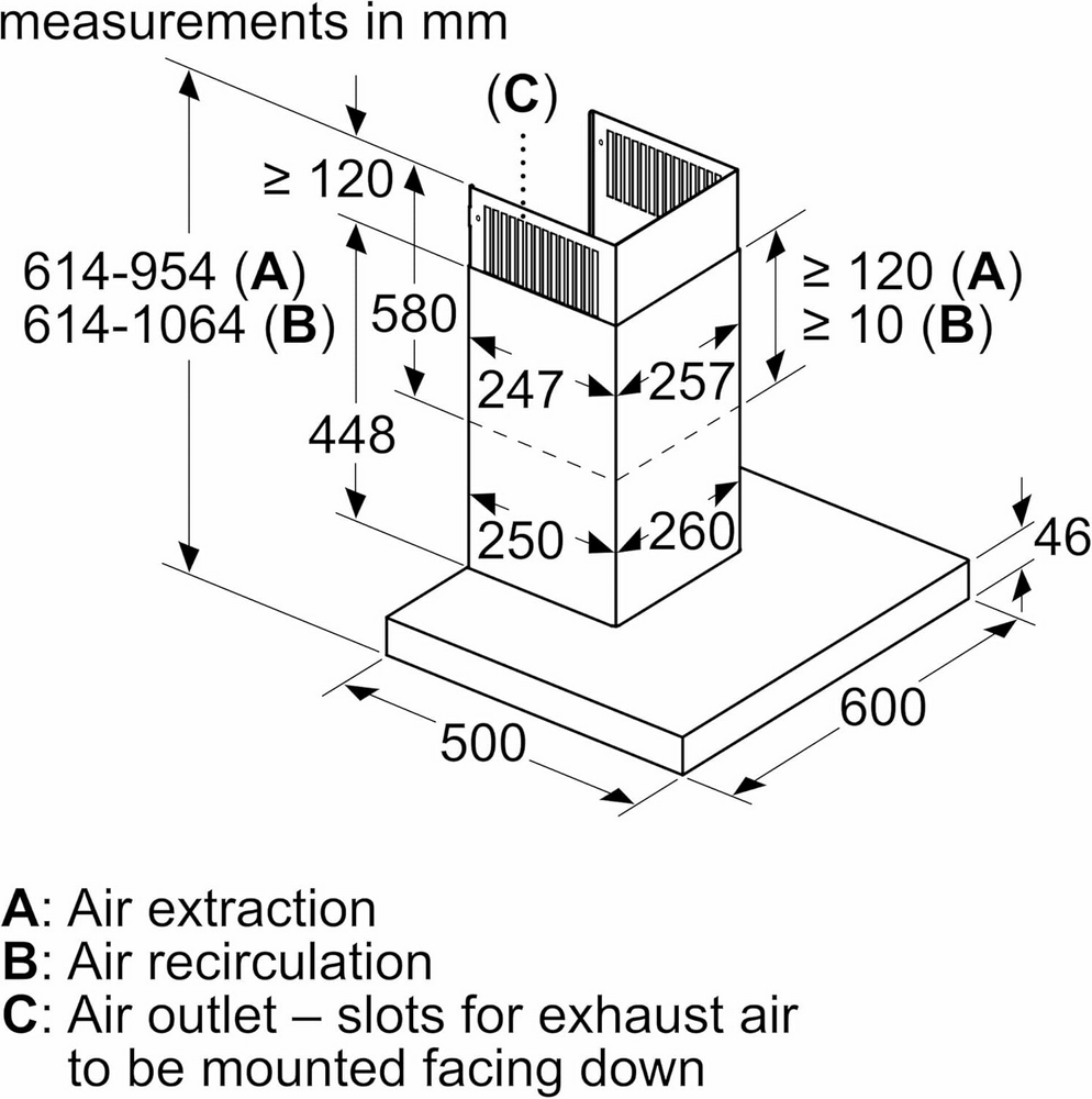 شفاط بلت ان بوش 60 سم استيل (الماني) T.BOX