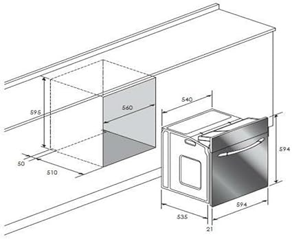 فرن بلت ان كهربا كلفنيتور60 سم - 9وظائف 61 لتر مزود بمروحة استيل