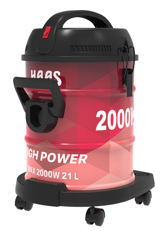 مكنسة برميل هاس 21 لتر 2000 واط احمر