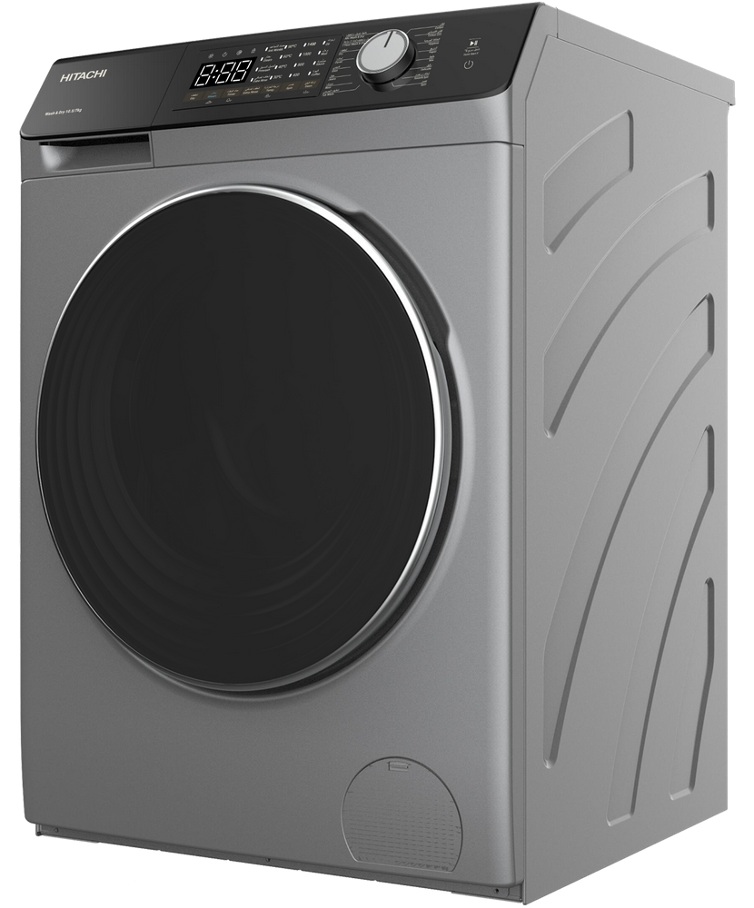 غسالة اوتوماتيك فتحة امامية هيتاشي 10.5ك غسيل 7ك تنشيف انفرتر (رمادي داكن)