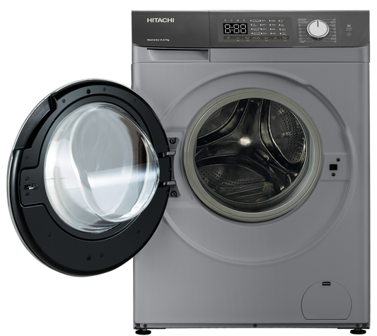 غسالة اوتوماتيك فتحة امامية هيتاشي 10.5ك غسيل 7ك تنشيف انفرتر (رمادي داكن)