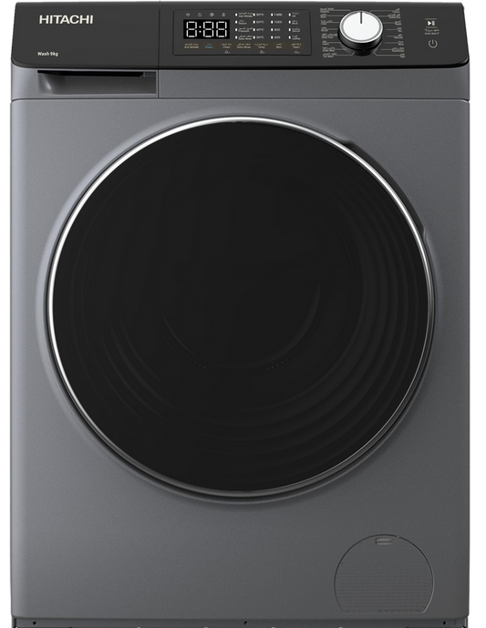 غسالة اوتوماتيك فتحة امامية هيتاشي 9 ك غسيل انفرتر (رمادي داكن)