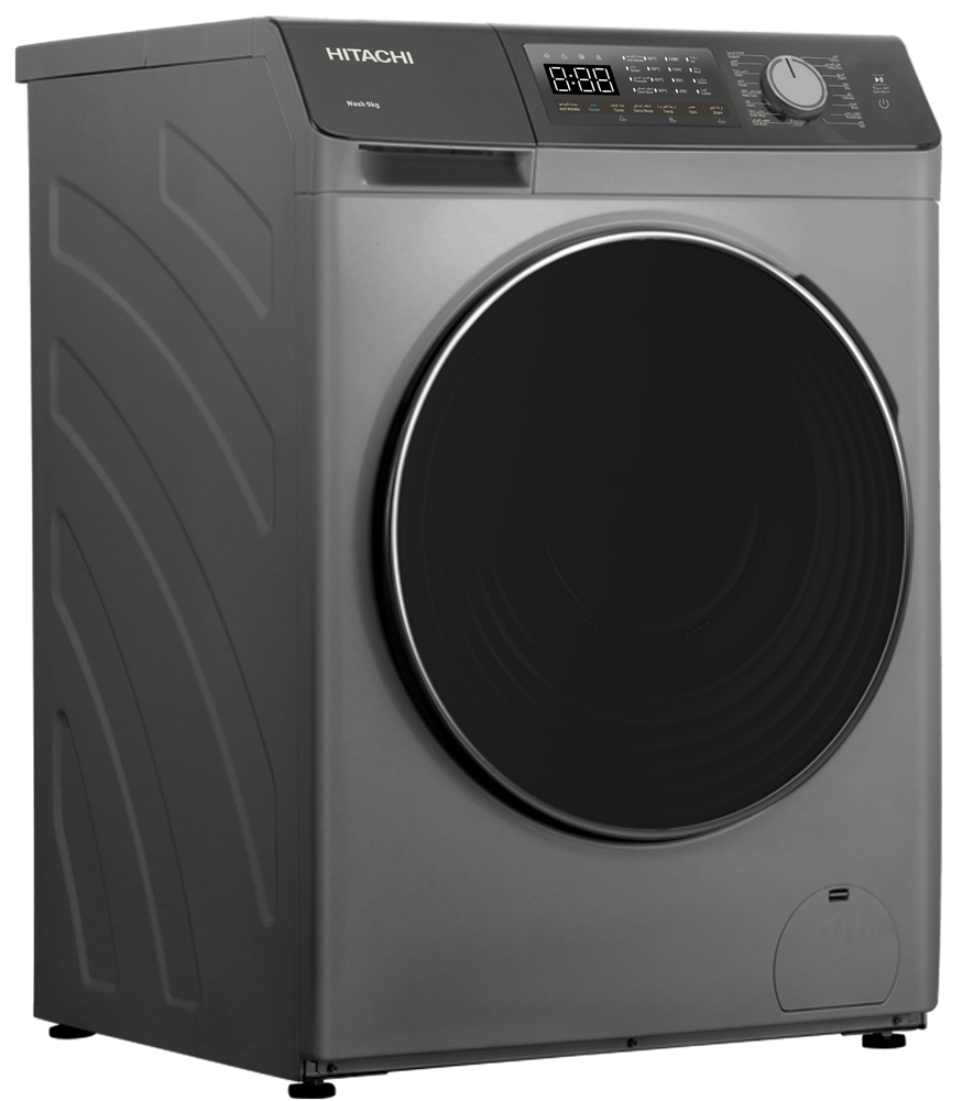 غسالة اوتوماتيك فتحة امامية هيتاشي 9 ك غسيل انفرتر (رمادي داكن)