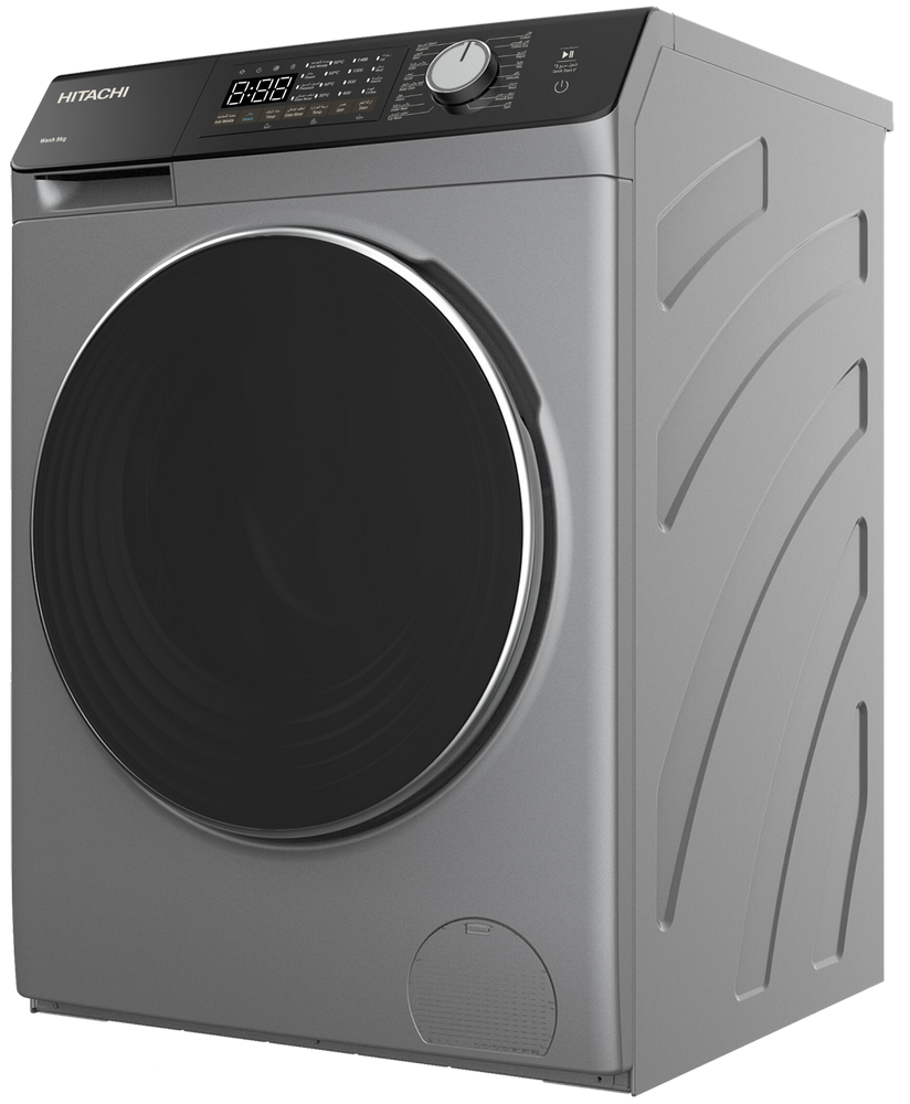 غسالة اوتوماتيك فتحة امامية هيتاشي 9 ك غسيل انفرتر (رمادي داكن)