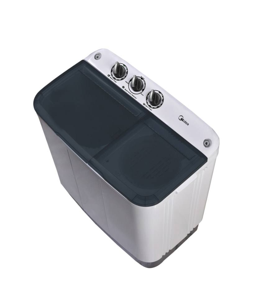 غسالة حوضين ميديا 5 كيلو (ابيض غطاء اسود)