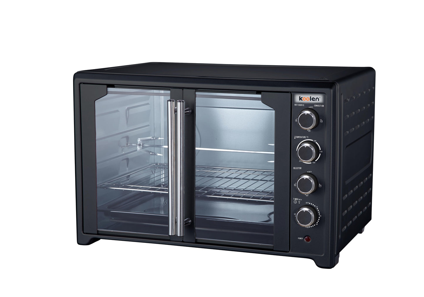فرن كهربائي كولين 75 لتر 2.800 واط 2 باب اسود