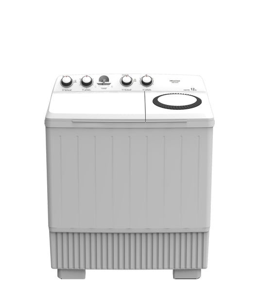 غسالة حوضين هايسنس 14 كيلو ابيض