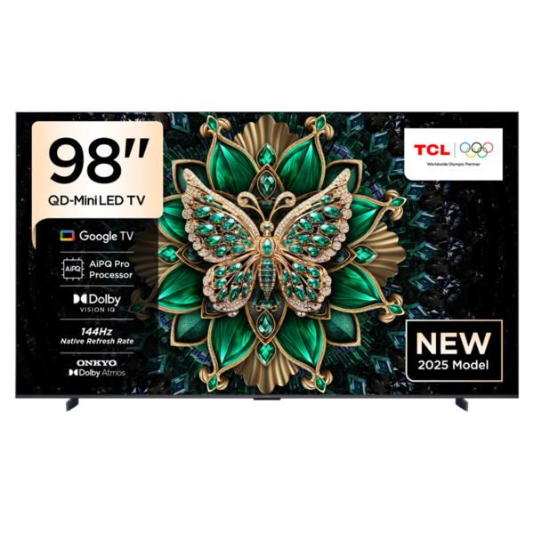 شاشة سمارت تي سي ال 98 بوصة 4K - GOOGLE TV-QD Mini LED-Airplay2